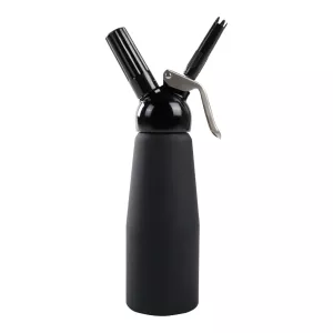 Gräddsifon 0,5 liter från Exxent av aluminium i svart färg.