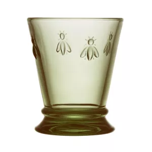 Abeille vattenglas 26 cl från La Rochére i olivgrön färg.