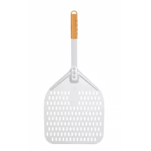 Pizzaspade fyrkantig 30x66 cm med perforerad spade och kort skaft från Hendi.