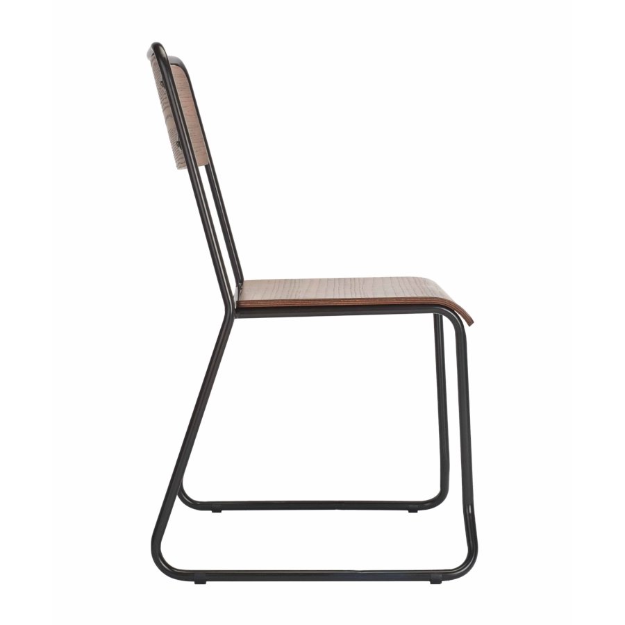 Vault stol från Global i svart/ek med industristil.