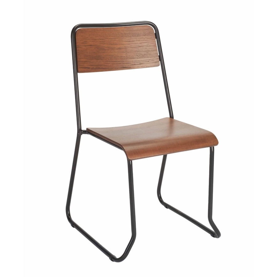 Vault stol från Global i svart/ek med industristil.