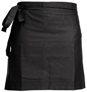 Midjeförkläde med ficka, kort, svart