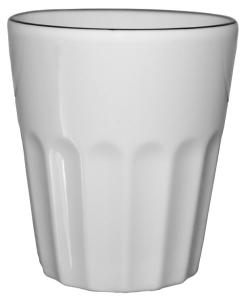 Hel räfflad mugg 25 cl dekor svart rand - 36 st/fp