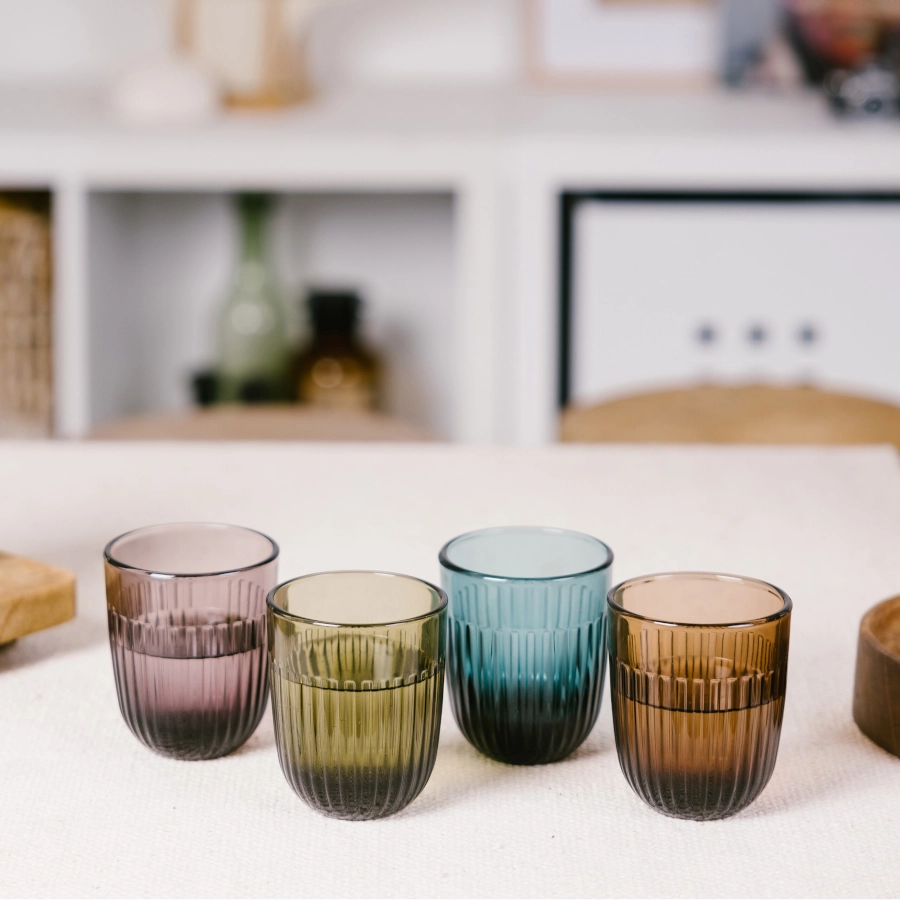 Ouessant tumbler och vattenglas som rymmer 29 cl från La Rochère som finns i olika färger.