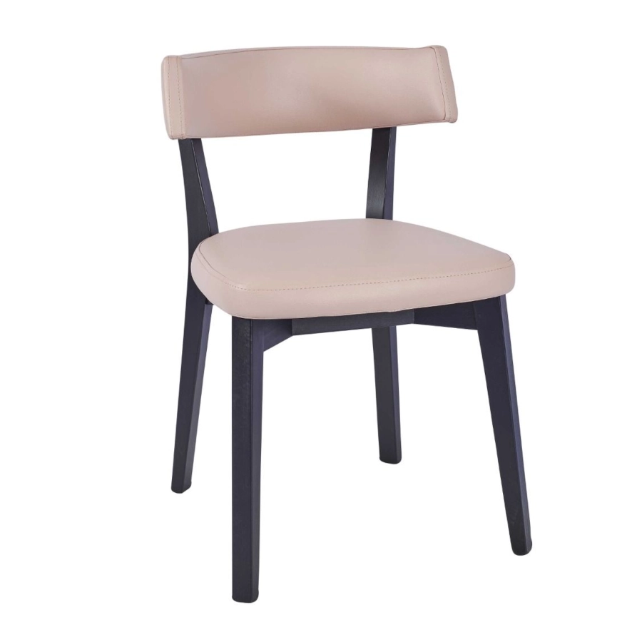 Repton stol från Global i svart bets och stone konstläder.