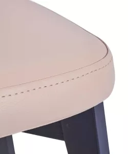 Repton stol från Global i svart bets med stone konstläder och närbild på sits.