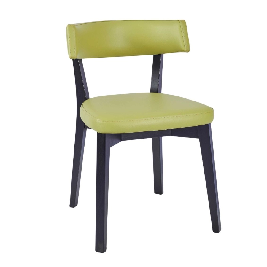 Repton stol från Global i svart bets och lime grön konstläder.