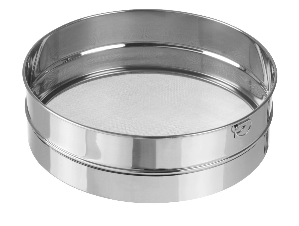 Sikt, rostfritt, 41 diameter cm, höjd 8 cm, för florsocker