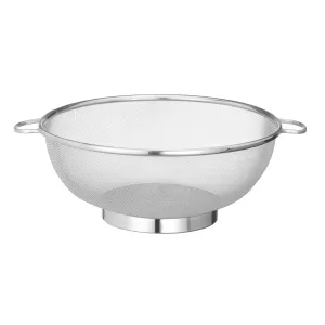 Durkslag i rostfritt med dubbla handtag och fint nät från Hendi.