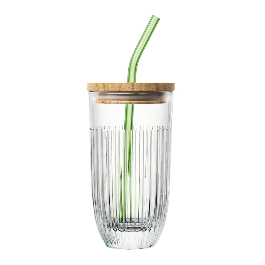 Ouessant Smoothieglas 43 cl med lock och sugrör från La Rochère.