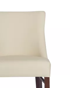 Repton stol från Global i ivory konstläder och närbild.