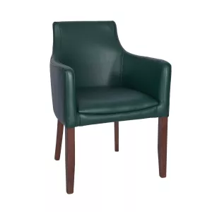 Repton karmstol från Global i valnötsbets och moss grön konstläder.