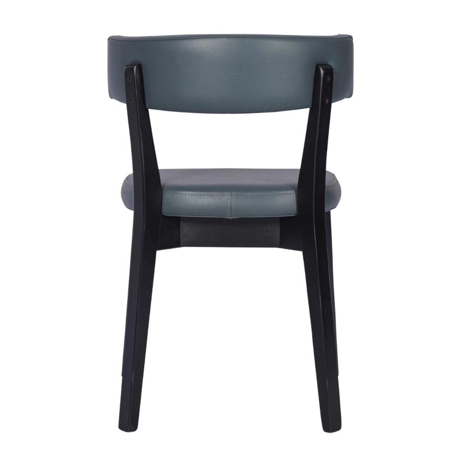 Repton stol från Global i svart bets och grå konstläder.
