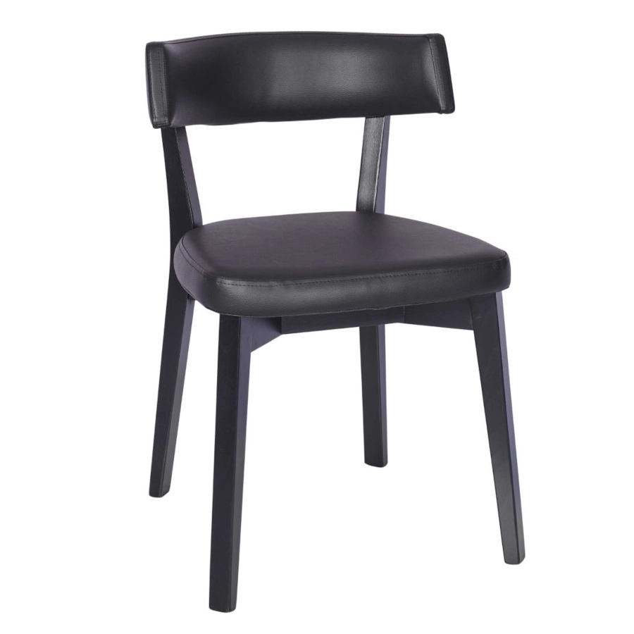 Repton stol från Global i svart bets och svart konstläder.