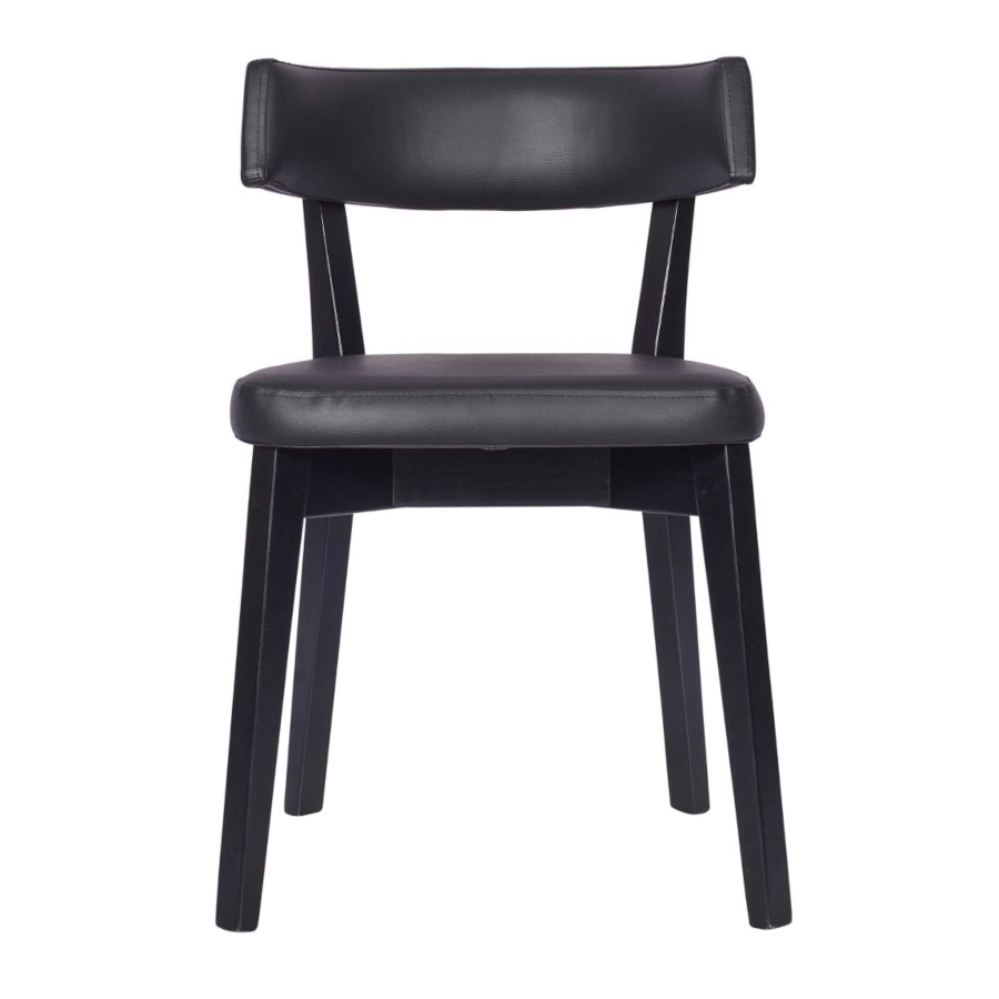 Repton stol från Global i svart bets och svart konstläder.