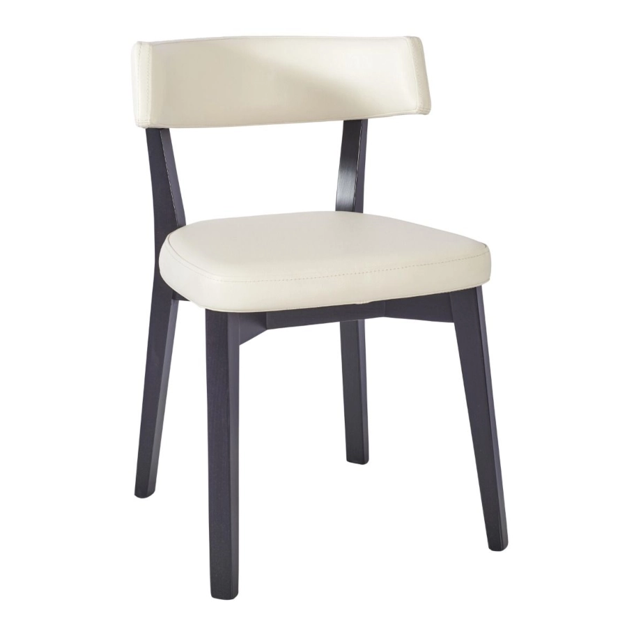 Repton stol från Global i svart bets och elfenben konstläder.