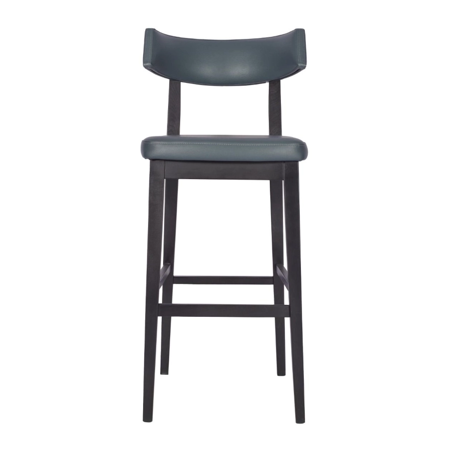 Repton barstol från Global i svart bets och grå konstläder.