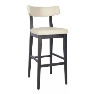 Repton barstol från Global i svart bets och ivory konstläder.