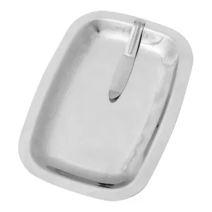 Notbricka 15x10 cm i rostfritt med klämma från Exxent.