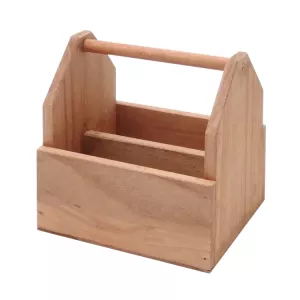 Table caddy av trä med 2 fack från Hendi.