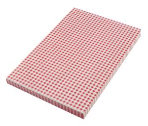 Rutigt, wrappapper, 42x27,5 cm, röd/vit - 500 st/fp