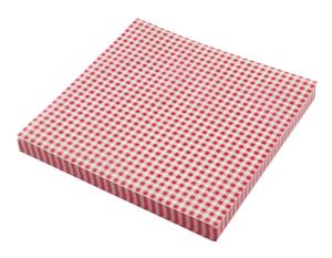 Rutigt, wrappapper, 30,6x30,5 cm, röd/vit - 500 st/fp