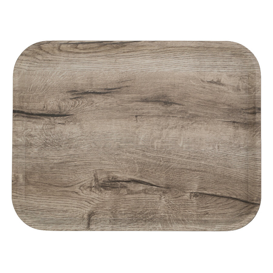 Bricka laminerat kraftpapper 43x33 cm ljus trämönster