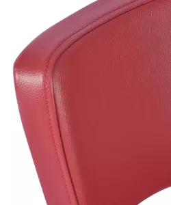 Trent stol från Global i wine konstläder och närbild på rygg.