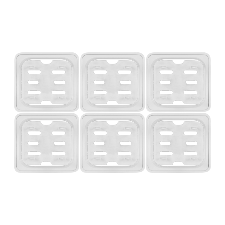 GN galler 2.0 från Exxent med GN 1/6 storlek av polykarbonat i transparent färg.