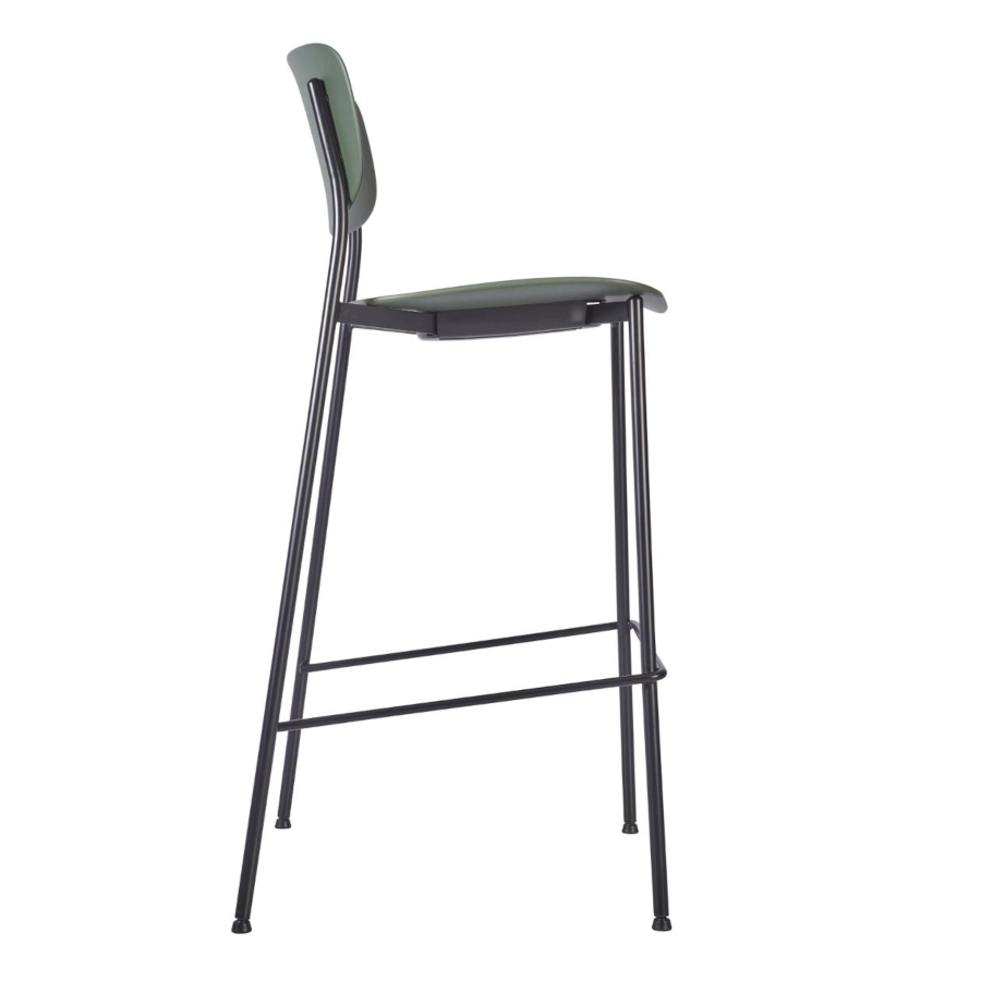 Greenwich barstol från Global med hög sitthöjd och i svart/mörkgrönt.