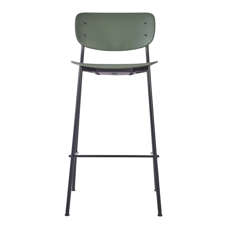 Greenwich barstol från Global med hög sitthöjd och i svart/mörkgrönt.