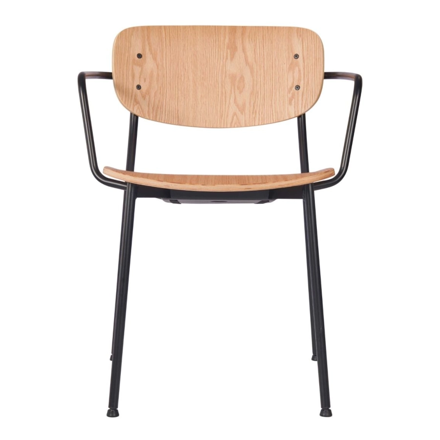 Greenwich karmstol i svart/ekplywood från Global.