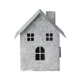 Fenix ljuslykta hus i grå/vit från Affari of Sweden.