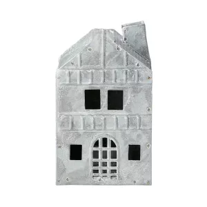 Fenix ljuslykta hus i grå/vit från Affari of Sweden.