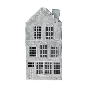 Fenix ljuslykta hus i grå/vit från Affari of Sweden.