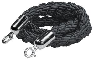 Flätat rep, 150 cm, svart