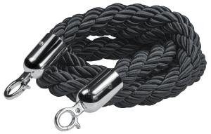 Flätat rep 150 cm svart