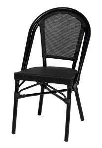 Menton stol, stapelbar, svart, svart textilene