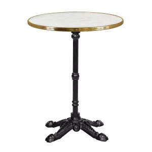Bistro Madrid bord 60 diameter cm med Marble marmor liknande dekor och mässing kant.