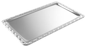 Serveringsfat, rostfritt, GN 1/1, 53x32,5 cm, dekorerad kant