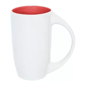 Diana mugg 22,5 cl av stengods i vit/rött.