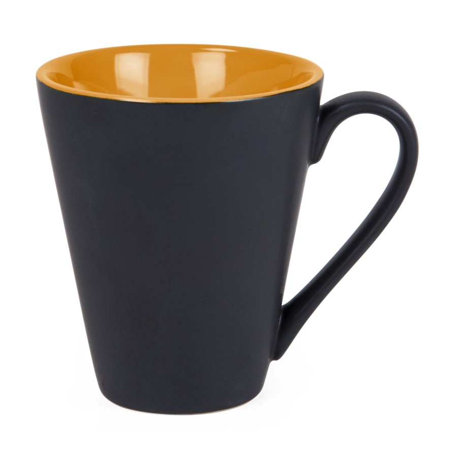 Attila mugg 20 cl av stengods och orange/svart.