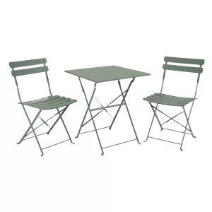 Ponte set från Brafab i grönt med 2 fällbara stolar och 1 fällbart bord.