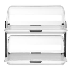 Serveringsfat med rolltop lock, 2 våningar, 38x26x35,5 cm