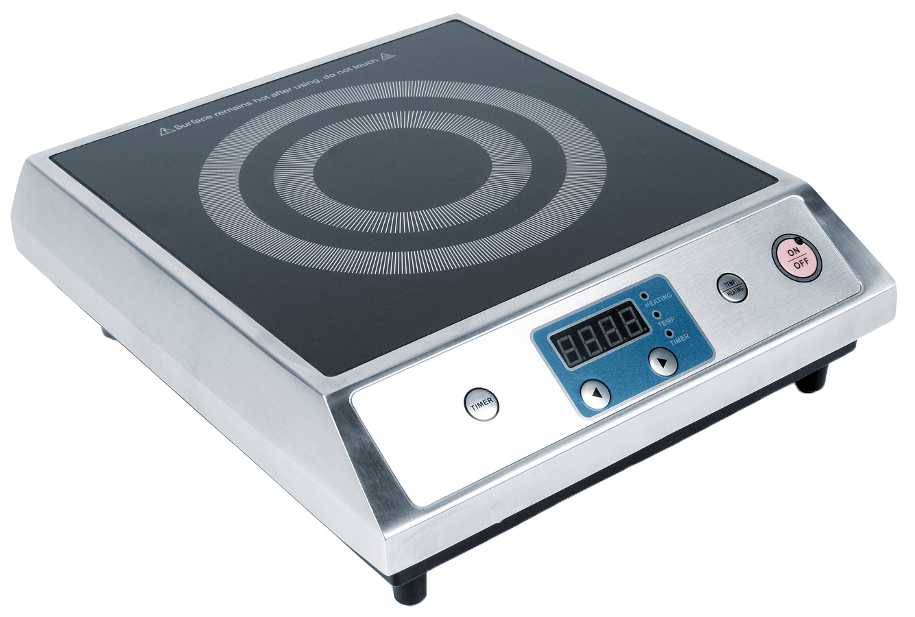 Värmeplatta induktion rostfritt/glashäll