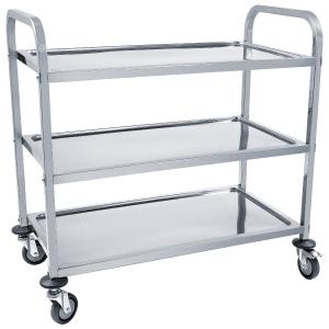Serveringsvagn med 3 hyllplan från Exxent av rostfritt stål.