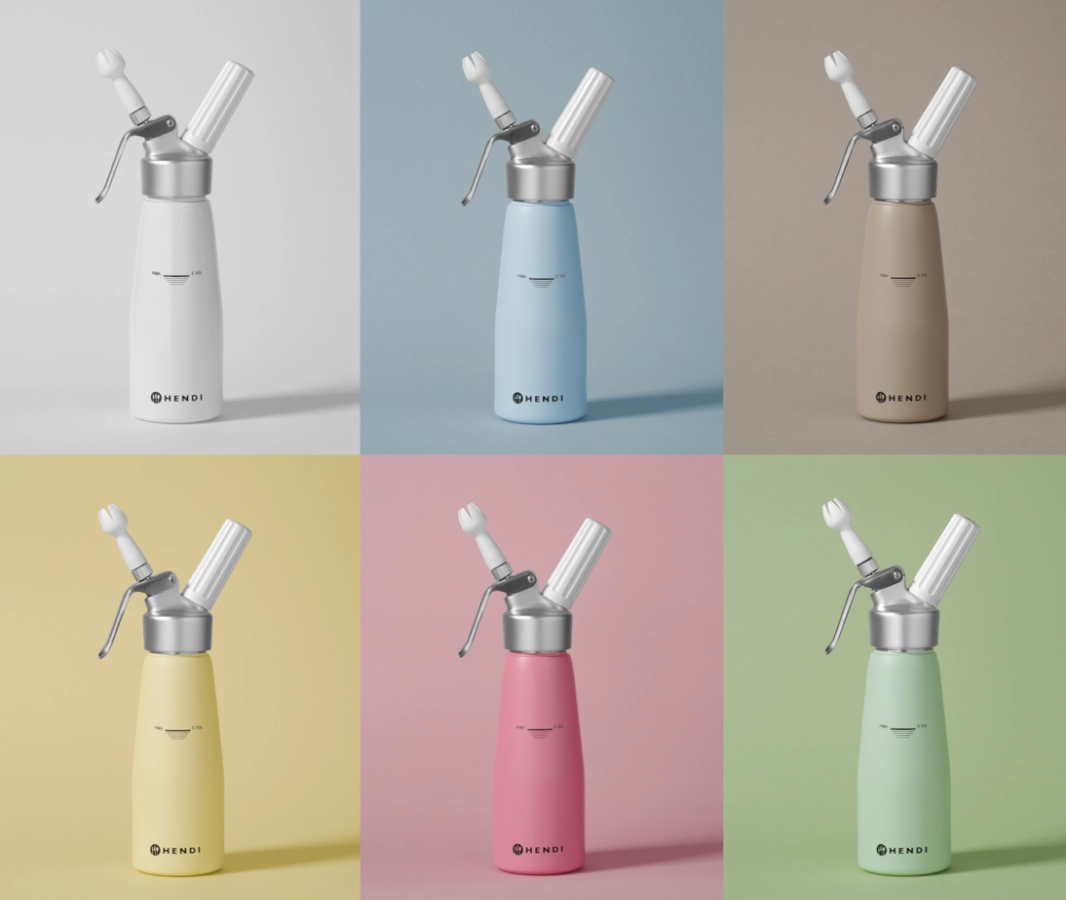 Gräddsifon 0,5 liter gul, blå, grön, rosa eller taupe Hendi - sifon för ...