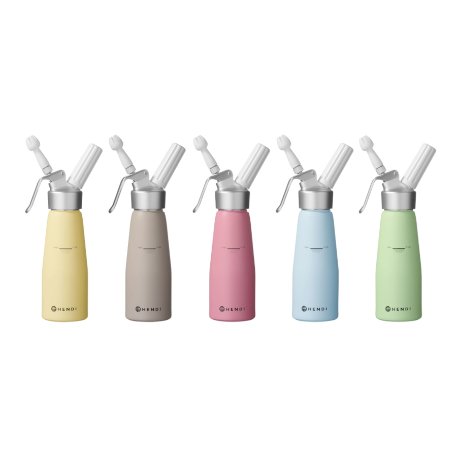 Gräddsifon 0,5 liter gul, blå, grön, rosa eller taupe Hendi - sifon för ...