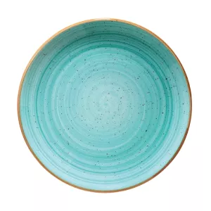 Aura Aqua Gourmet djup tallrik 13 diameter cm från Bonna som har en blå handmålad dekor.