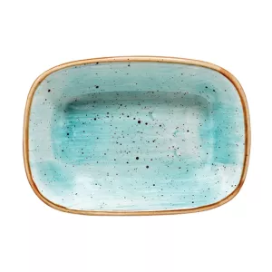 Aura Aqua Gourmet fat 14x10 cm från Bonna som har en blå handmålad dekor.
